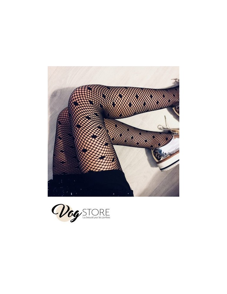 Collant pois et résille vog Store