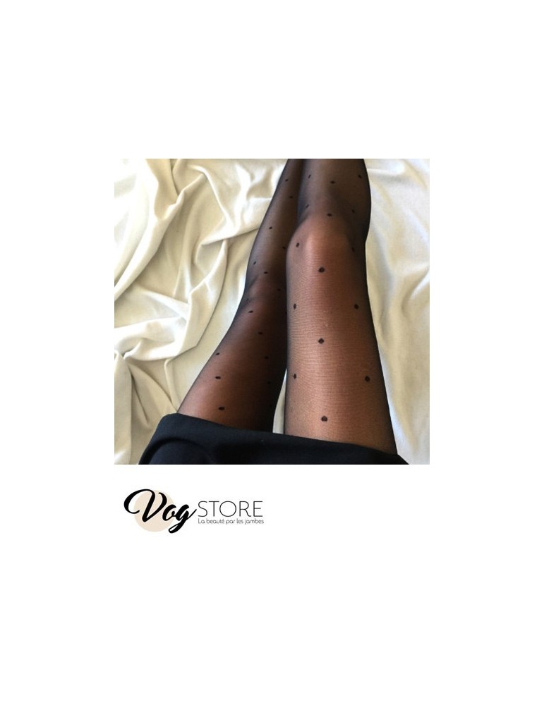 Collant Plumetis 20 deniers noir