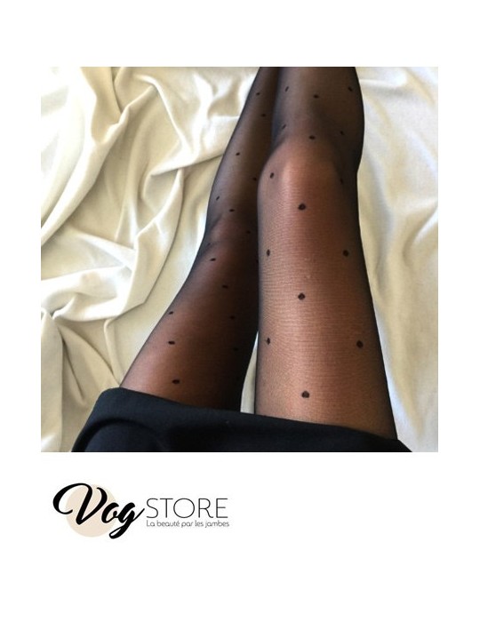 Collant Plumetis 20 deniers noir