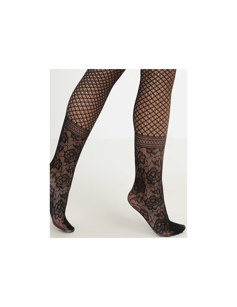 Collant fantaisie dentelle Net Lace Kunert