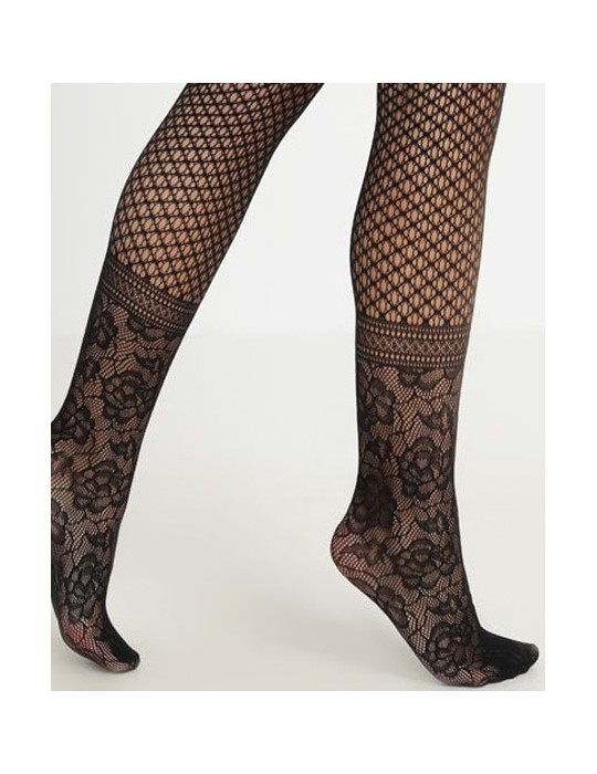 Collant fantaisie dentelle Net Lace Kunert