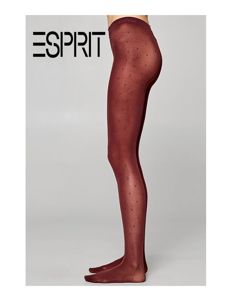 Collant plumetis bordeaux ESPRIT