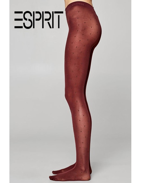 Collant plumetis bordeaux ESPRIT