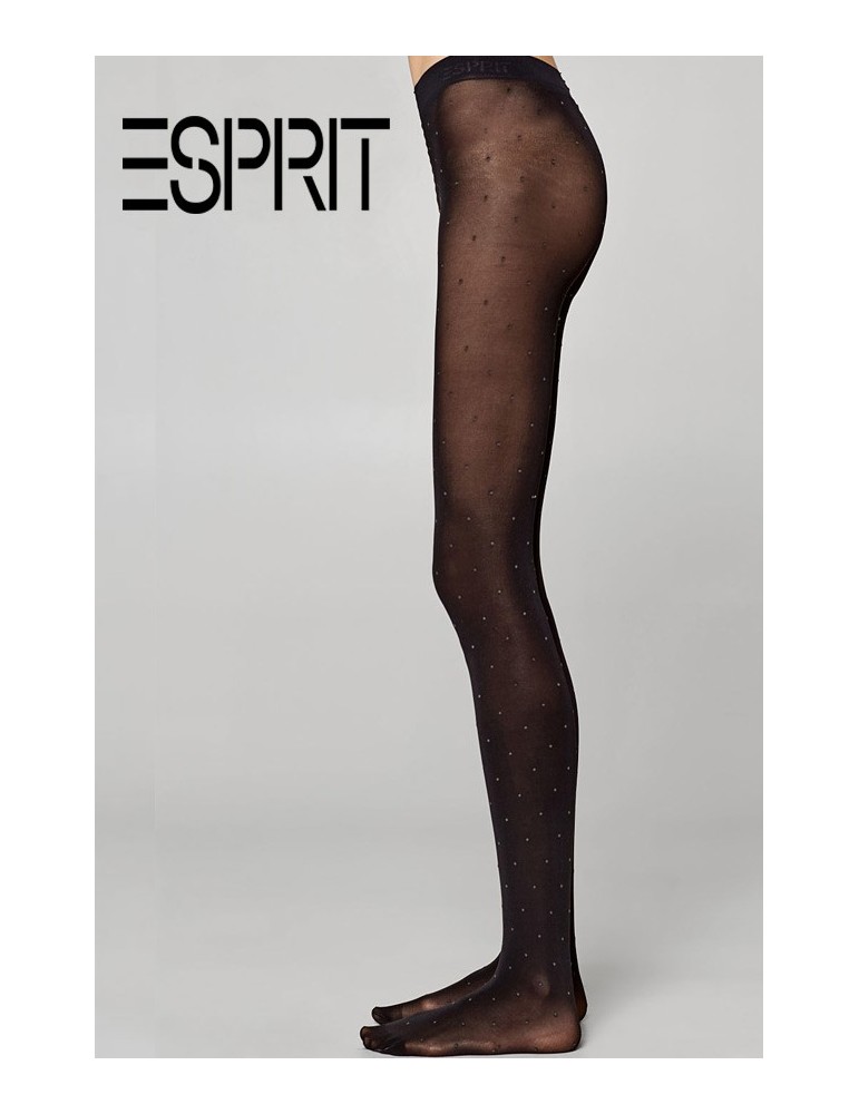 Collant noir fantaisie plumetis ESPRIT
