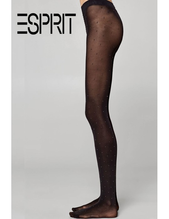 Collant noir fantaisie plumetis ESPRIT