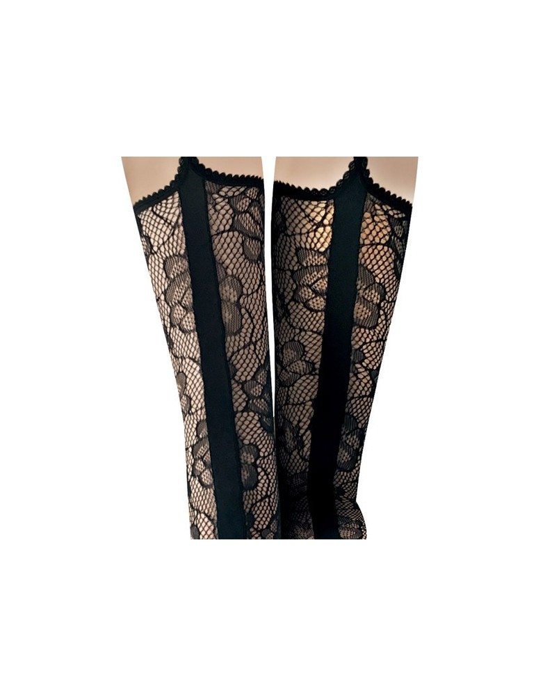 Bas jarretière en dentelle et satin Romy de Kunert