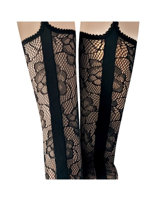 Bas jarretière en dentelle et satin Romy de Kunert