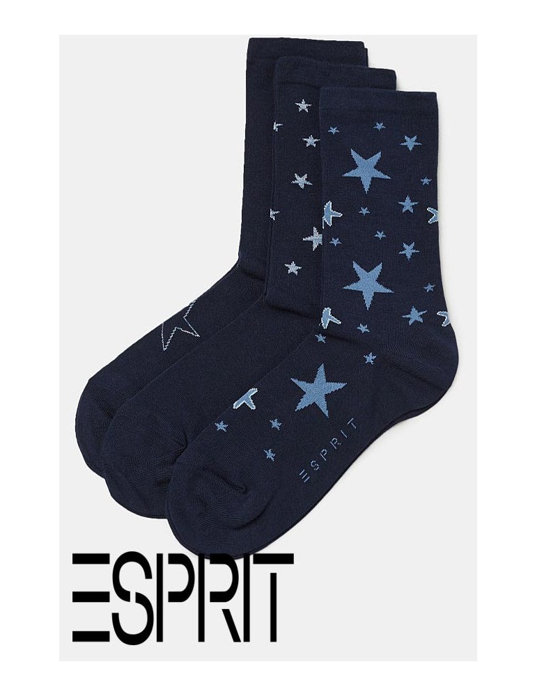 Lot 3 paires de chaussettes marines étoiles ESPRIT