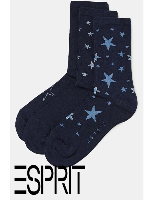 Lot 3 paires de chaussettes marines étoiles ESPRIT