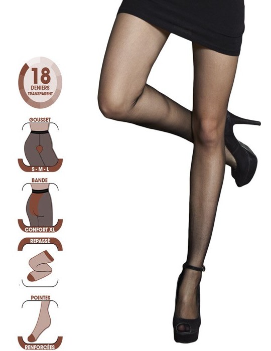 Collant voile extensible transparent