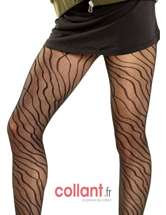 Collant fantaisie transparent zèbre de collant.fr