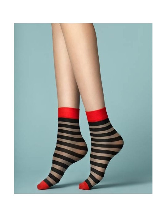 Socquettes fantaisie rayées