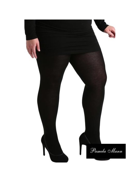 Collant opaque noir  grande taille 140 de Pamela Mann