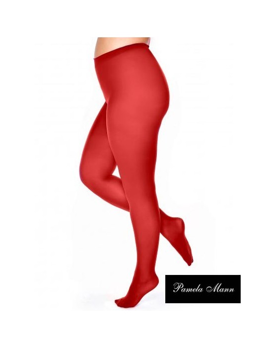COLLANT OPAQUE GRANDE TAILLE rouge marron 50 de Pamela Mann