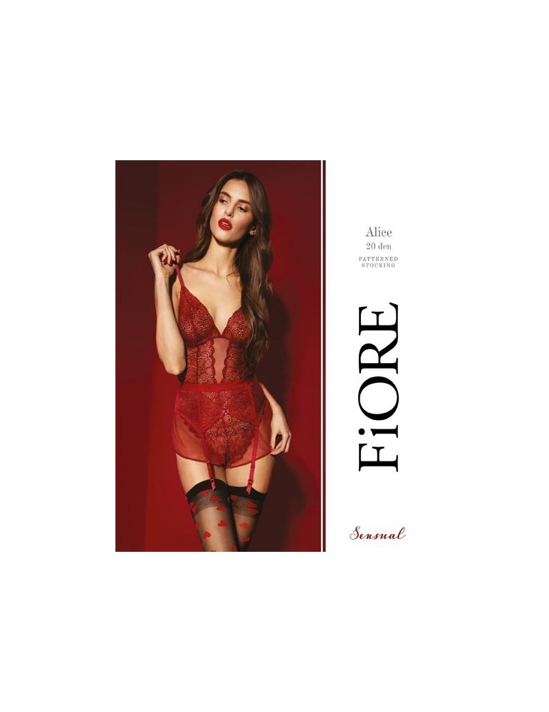 Bas fantaisie Alice noir de Fiore sur collant.fr