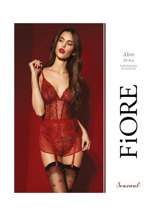 Bas fantaisie Alice noir de Fiore sur collant.fr