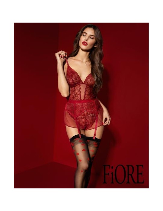 Bas porte-jarretelles Alice noir de Fiore sur collant.fr