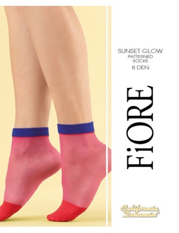 Socquettes fantaisie fushia Sunset Glow de Fiore sur collant.fr 2