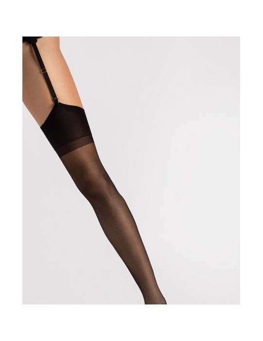 Bas non autofixant Infini 15 noir de Fiore