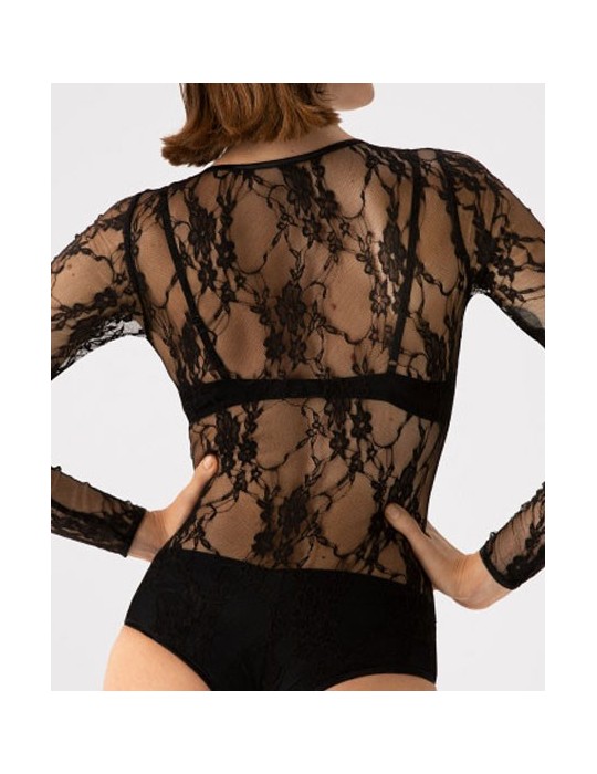 Body transparent dentelle noire Jill
