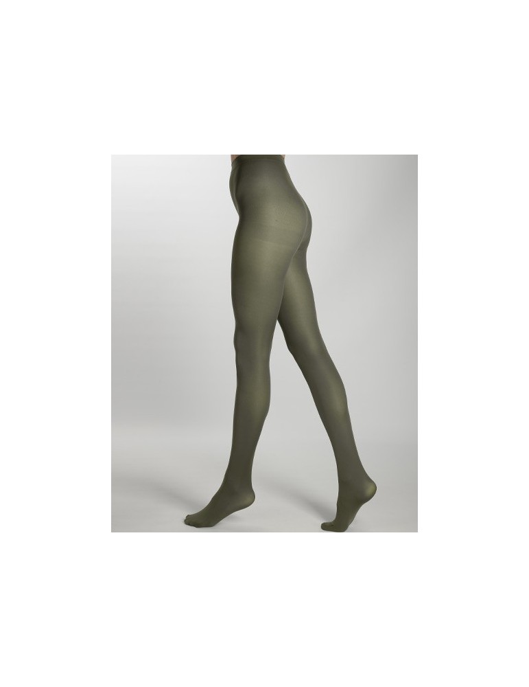 Collant coloré kaki Chacal de Cecilia de Rafael sur collant.fr