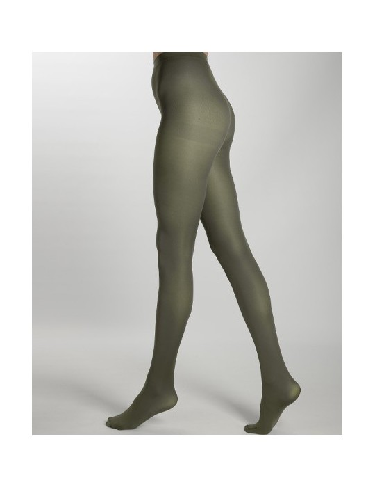 Collant coloré kaki Chacal de Cecilia de Rafael sur collant.fr