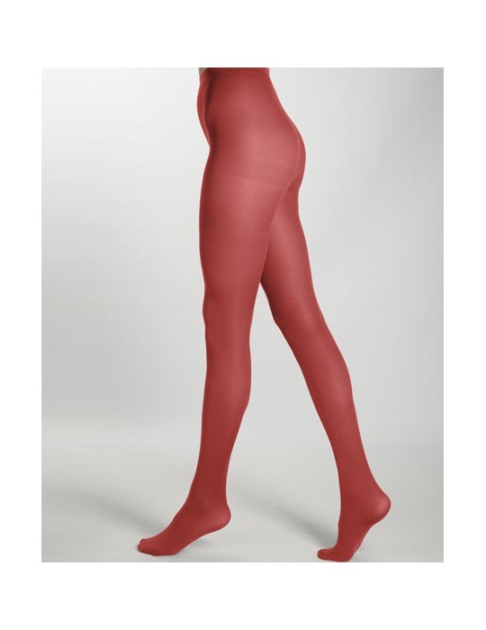 Collant coloré rouge rubis Chacal de Cecilia de Rafael sur collant.fr