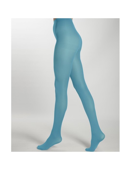 Collant coloré turquoise Chacal de Cecilia de Rafael sur collant.fr