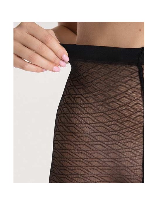 Collant fantaisie motifs noir Night Fever