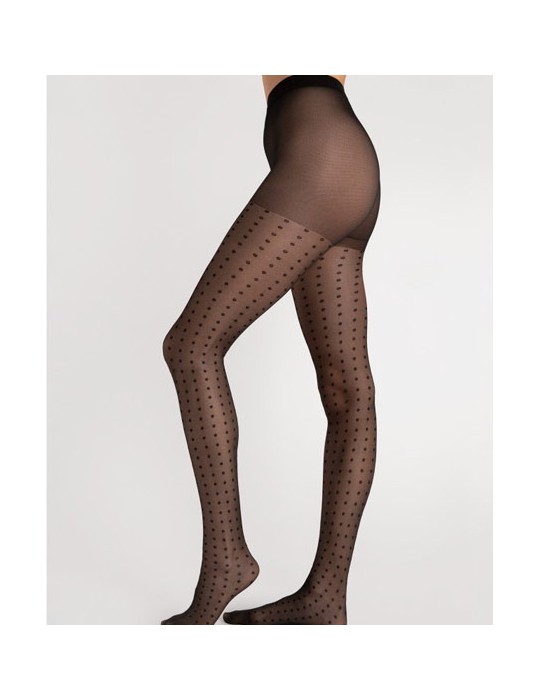 Collant fantaisie à pois Charlize de Fiore Collant fantaisie à pois Charlize de Fiore