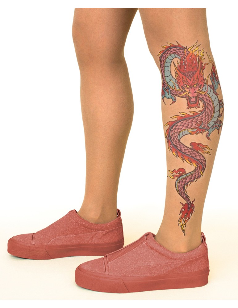 Collant fantaisie Tatouage Fire Dragon