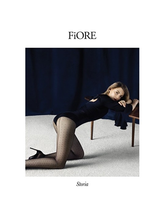 Collant pois et couture Intrigue de Fiore sur collant.fr