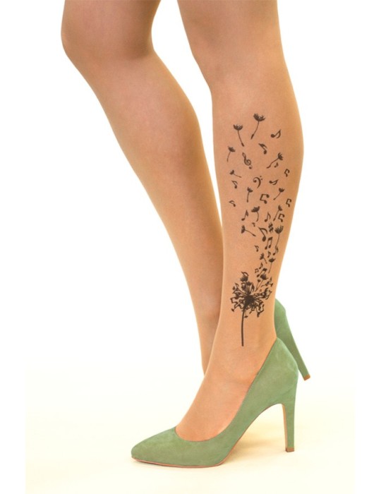 Collant effet Tatouage Musical Dandelion